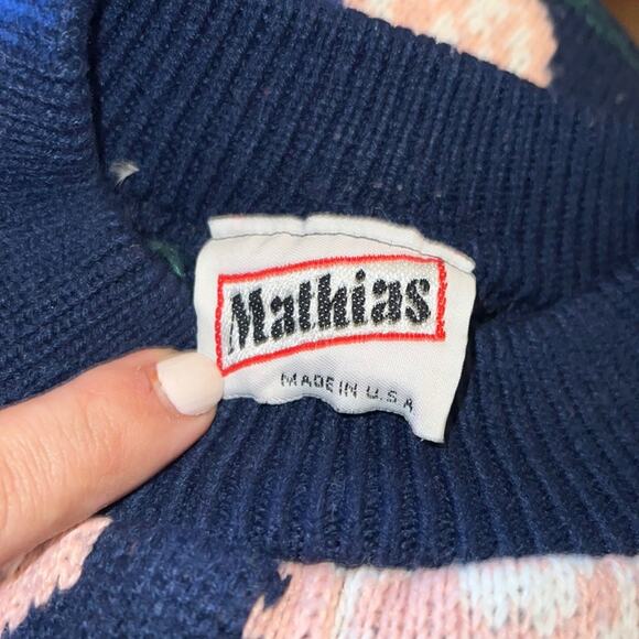 VNTG MATTHIAS acrylic floral pattern sweater L - Picture 2 of 3